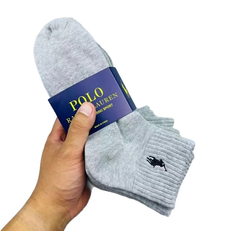 Horse towel bottom embroidery 6 pairs of original single men's socks foreign trade classic ship medium tube high tube