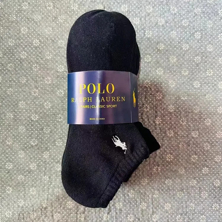 Horse towel bottom embroidery 6 pairs of original single men's socks foreign trade classic ship medium tube high tube