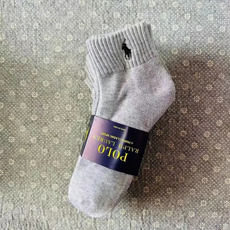 Horse towel bottom embroidery 6 pairs of original single men's socks foreign trade classic ship medium tube high tube