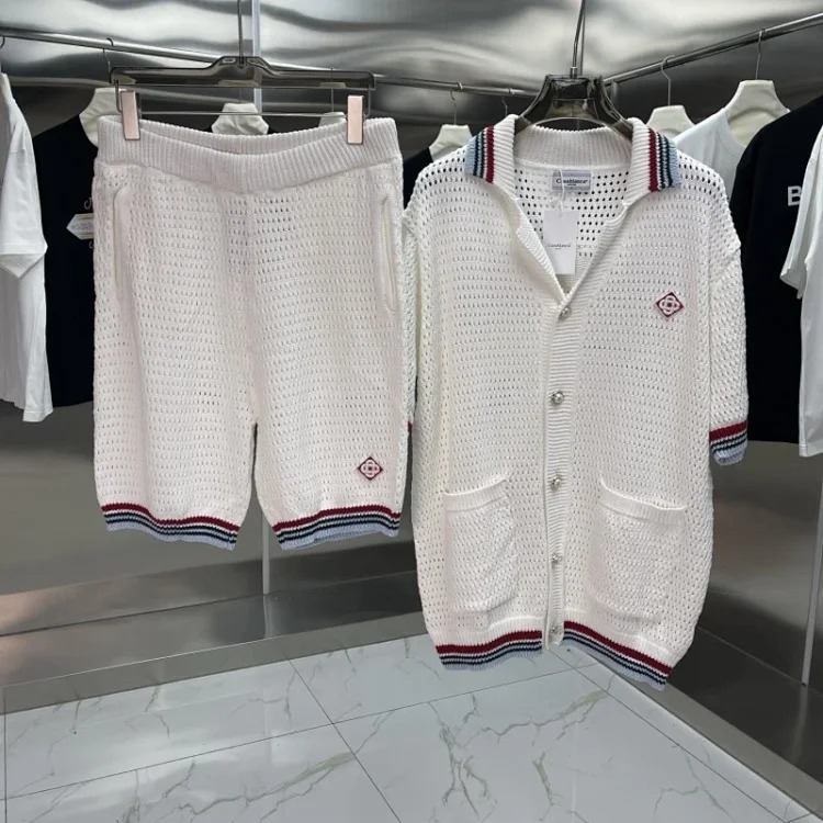 Knitted sweater short sleeve jacquard cardigan