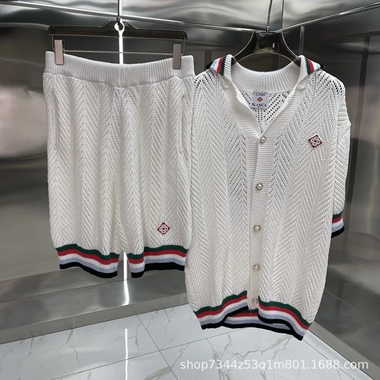 Knitted sweater short sleeve jacquard cardigan