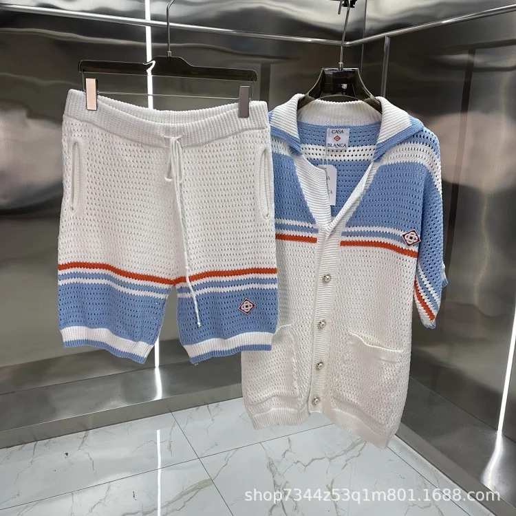 Knitted sweater short sleeve jacquard cardigan