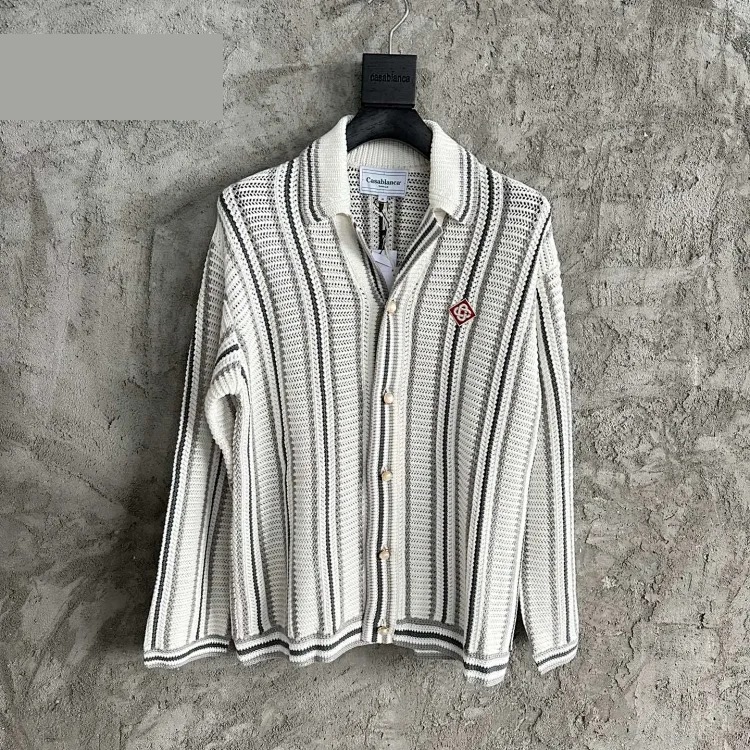 Knitted sweater short sleeve jacquard cardigan