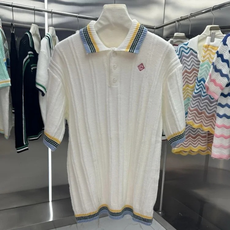 Knitted sweater short sleeve jacquard cardigan