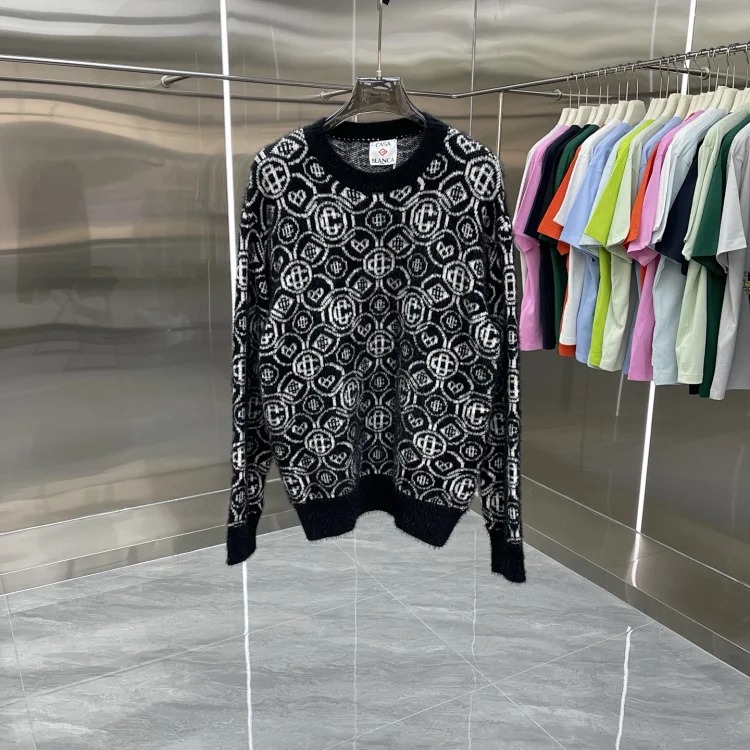 Knitted sweater short sleeve jacquard cardigan
