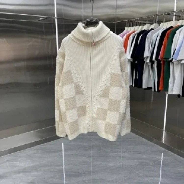Knitted sweater short sleeve jacquard cardigan