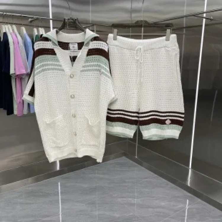 Knitted sweater short sleeve jacquard cardigan