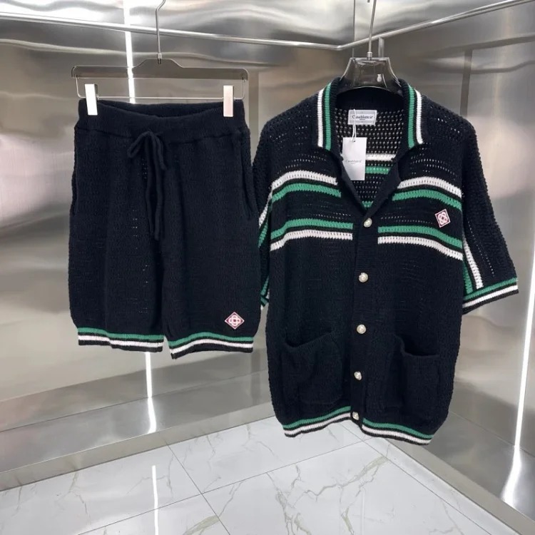Knitted sweater short sleeve jacquard cardigan