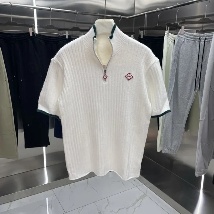 Knitted sweater short sleeve jacquard cardigan