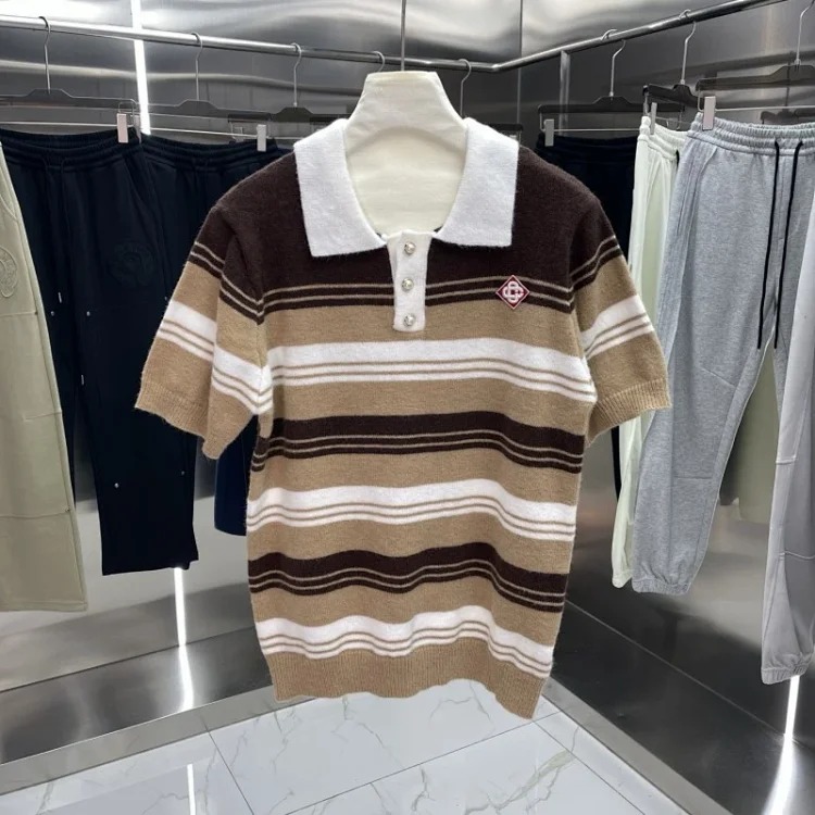 Knitted sweater short sleeve jacquard cardigan
