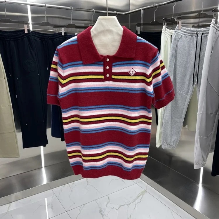 Knitted sweater short sleeve jacquard cardigan