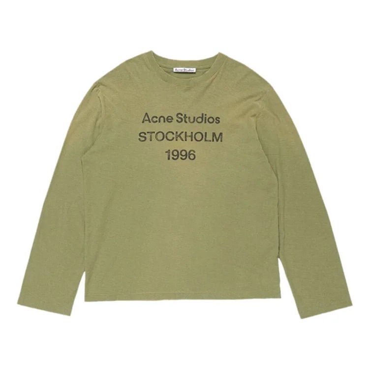 1996 hot diamond letter printed washed distressed light luxury long-sleeved T-shirt