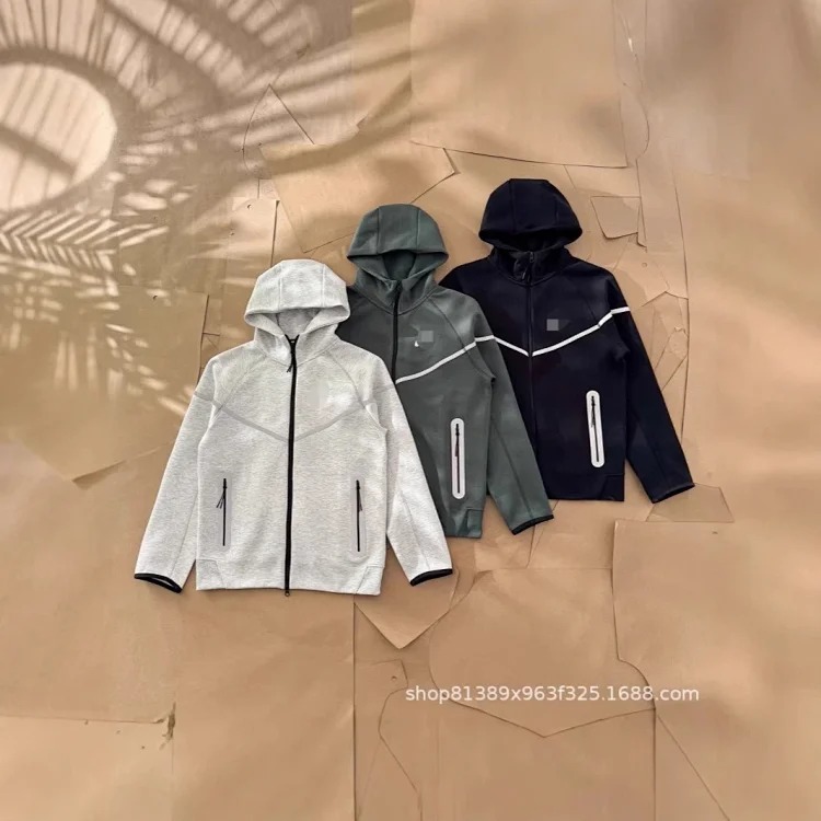 More styles available. See store categories.Reflective knitted hooded zip-up sweatshirt track jacket sweatpants FZ0754