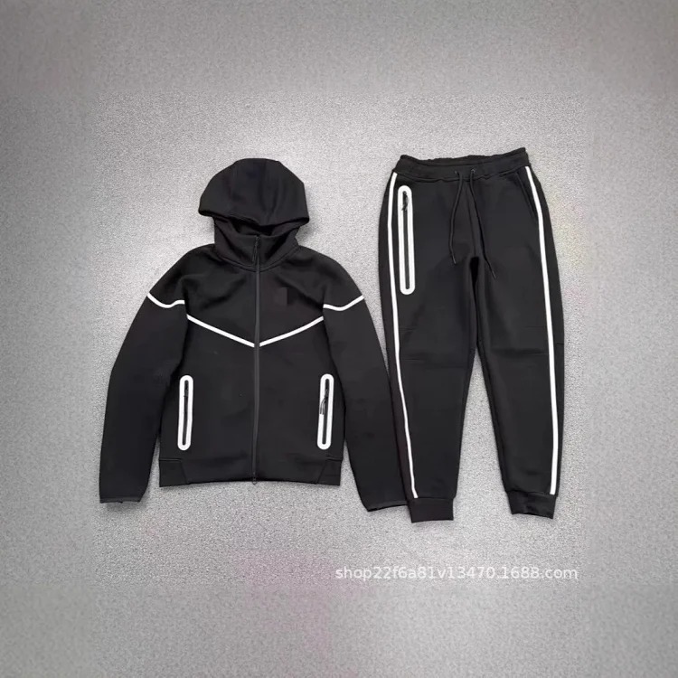 More styles available. See store categories.Reflective knitted hooded zip-up sweatshirt track jacket sweatpants FZ0754