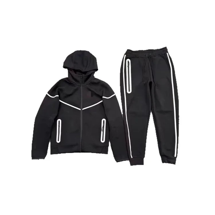 More styles available. See store categories.Reflective knitted hooded zip-up sweatshirt track jacket sweatpants FZ0754