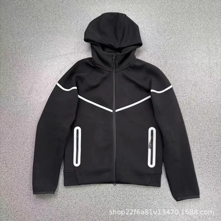 More styles available. See store categories.Reflective knitted hooded zip-up sweatshirt track jacket sweatpants FZ0754