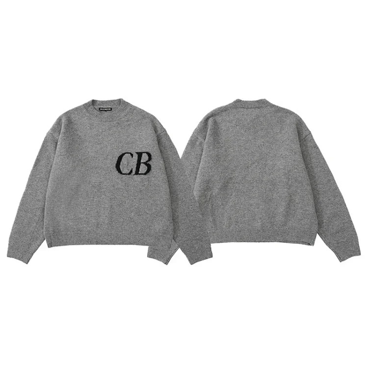 CB letter jacquard loose couple American fashion brand men's and women's knitted sweater