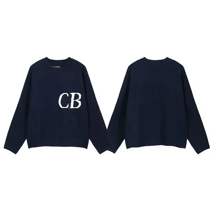 CB letter jacquard loose couple American fashion brand men's and women's knitted sweater