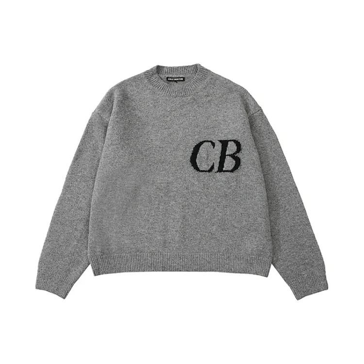 CB letter jacquard loose couple American fashion brand men's and women's knitted sweater