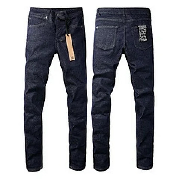 Jeans straight leg ripped stretch casual men's trousers