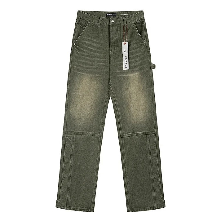 PURPLE BRAND JEANS American fashion high street men's casual ripped denim trousers with slim fit design