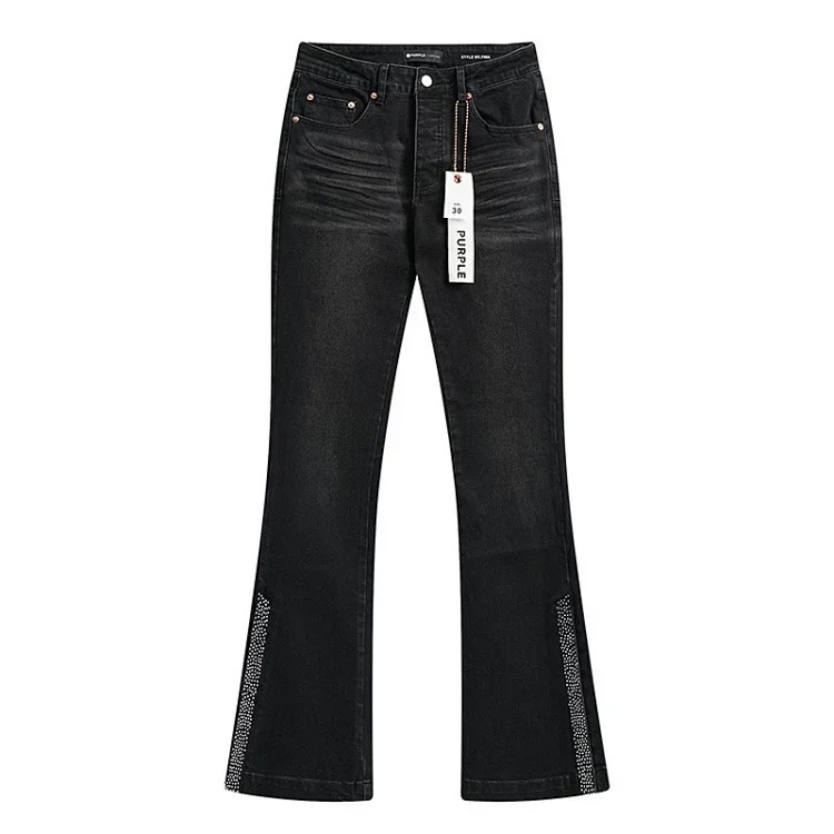 PURPLE BRAND JEANS American fashion high street men's casual ripped denim trousers with slim fit design