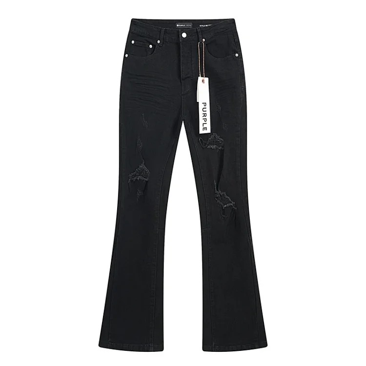 PURPLE BRAND JEANS American fashion high street men's casual ripped denim trousers with slim fit design