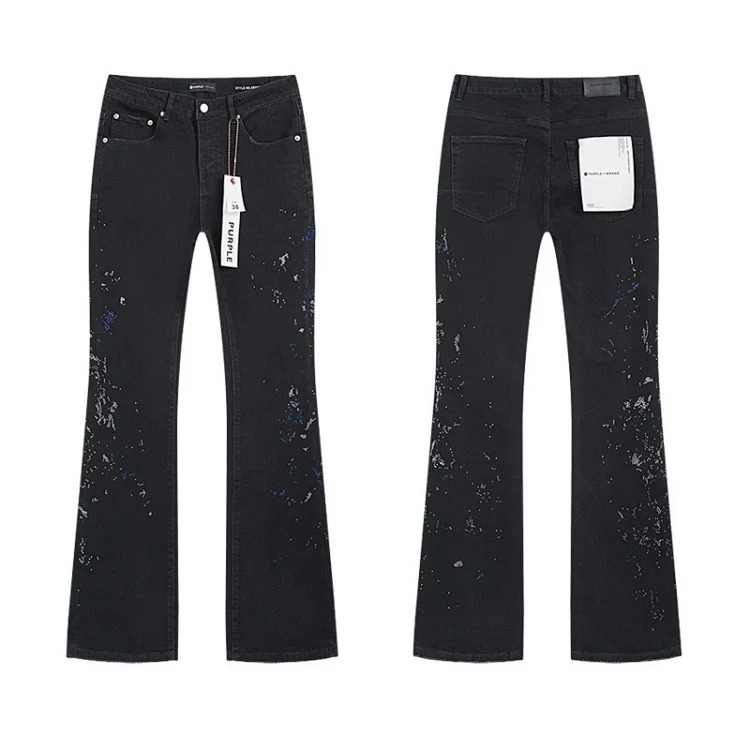 PURPLE BRAND JEANS American fashion high street men's casual ripped denim trousers with slim fit design