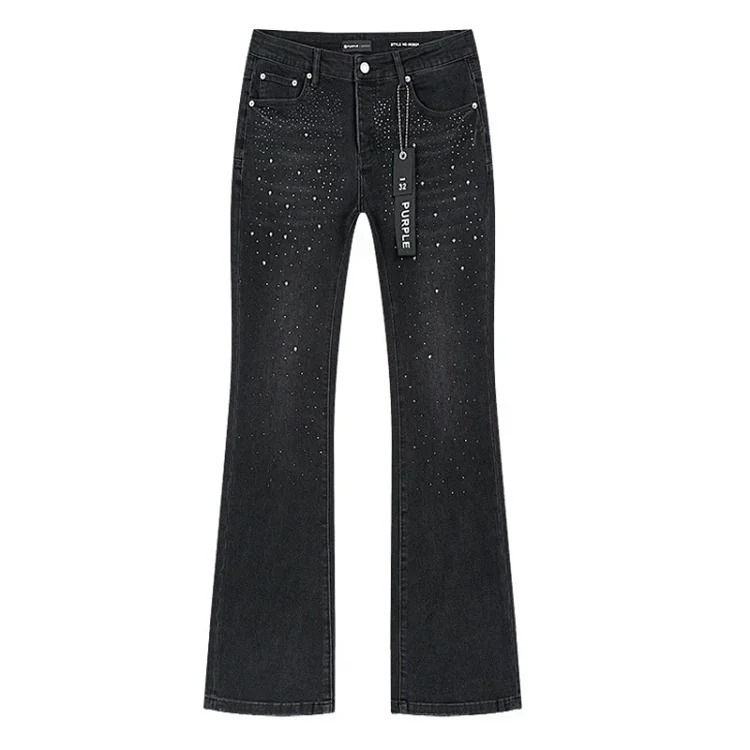 PURPLE BRAND JEANS American fashion high street men's casual ripped denim trousers with slim fit design