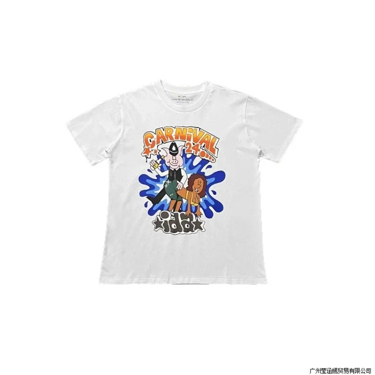 Letters classic printed casual short-sleeved tops for men and women