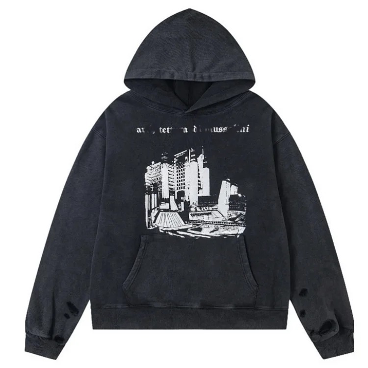 Retro character avatar printed high street long-sleeved T-shirt sweatshirt