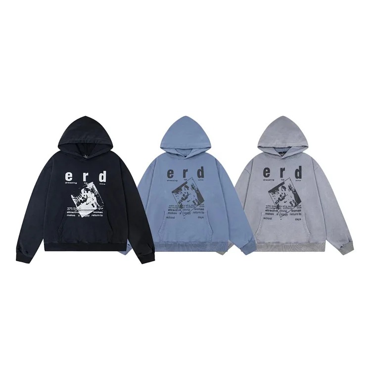 Retro character avatar printed high street long-sleeved T-shirt sweatshirt