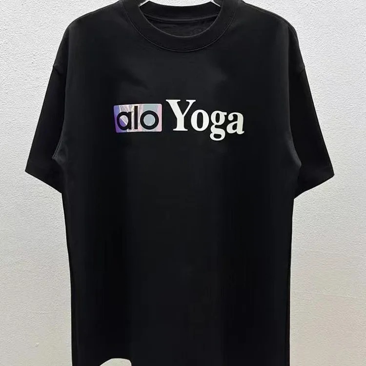 Printed right shoulder round neck short-sleeved T-shirt for men and women new summer casual all-match tops al