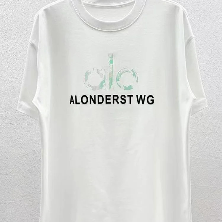 Printed right shoulder round neck short-sleeved T-shirt for men and women new summer casual all-match tops al