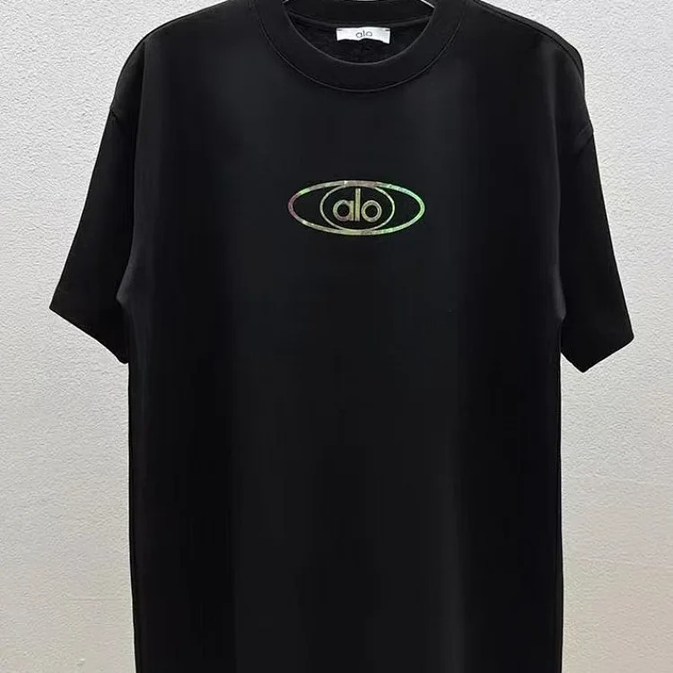 Printed right shoulder round neck short-sleeved T-shirt for men and women new summer casual all-match tops al