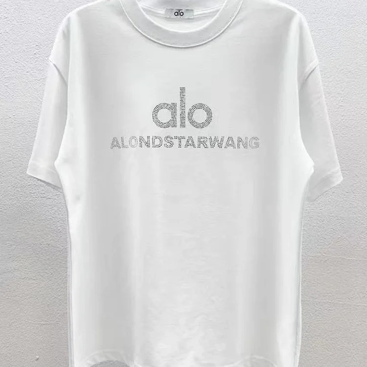 Printed right shoulder round neck short-sleeved T-shirt for men and women new summer casual all-match tops al