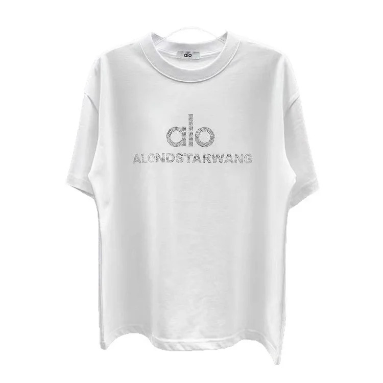 Printed right shoulder round neck short-sleeved T-shirt for men and women new summer casual all-match tops al