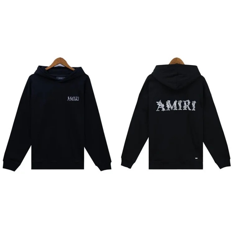 Sweatshirt with cracked letters, splashed ink and paint, graffiti embroidered hoodie, couple's jacket