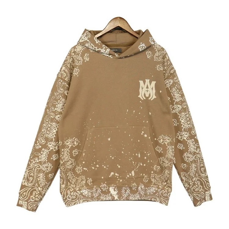 Sweatshirt with cracked letters, splashed ink and paint, graffiti embroidered hoodie, couple's jacket