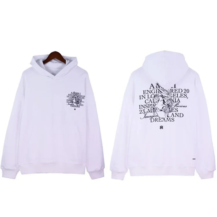 Sweatshirt with cracked letters, splashed ink and paint, graffiti embroidered hoodie, couple's jacket