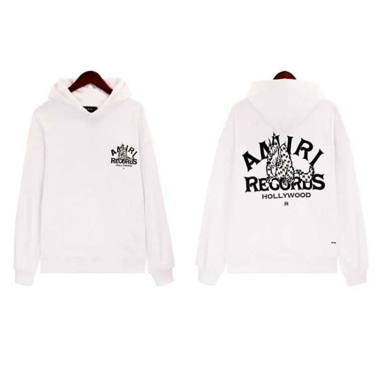 Sweatshirt with cracked letters, splashed ink and paint, graffiti embroidered hoodie, couple's jacket