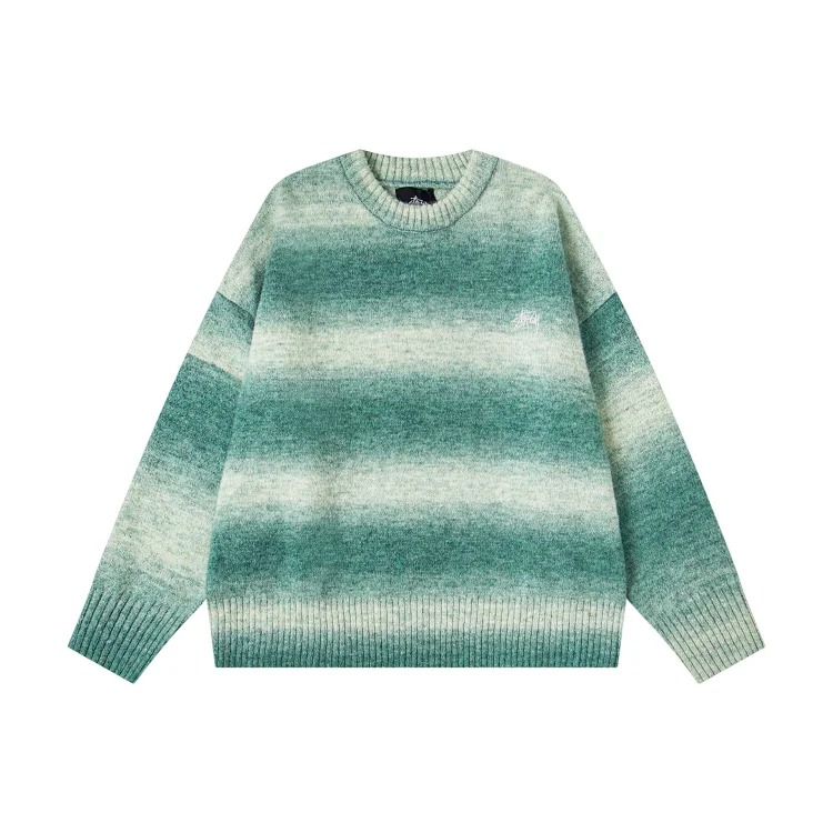 Black 8 large jacquard solid color crew neck sweater