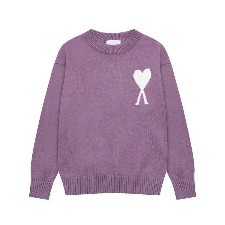 Love jacquard knitted long-sleeved couple top