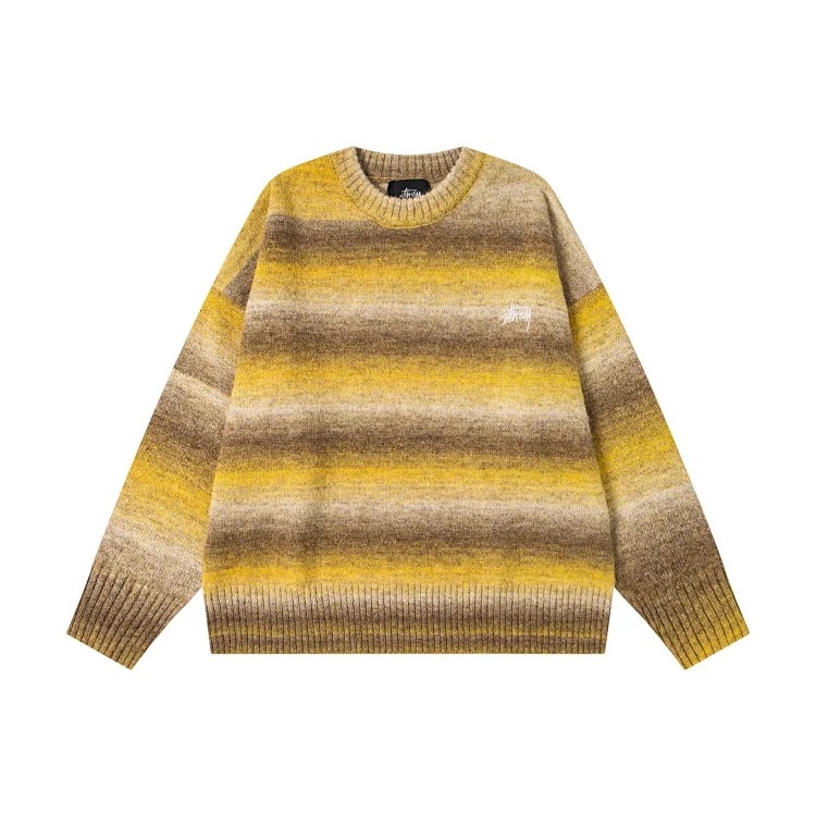 Black 8 large jacquard solid color crew neck sweater