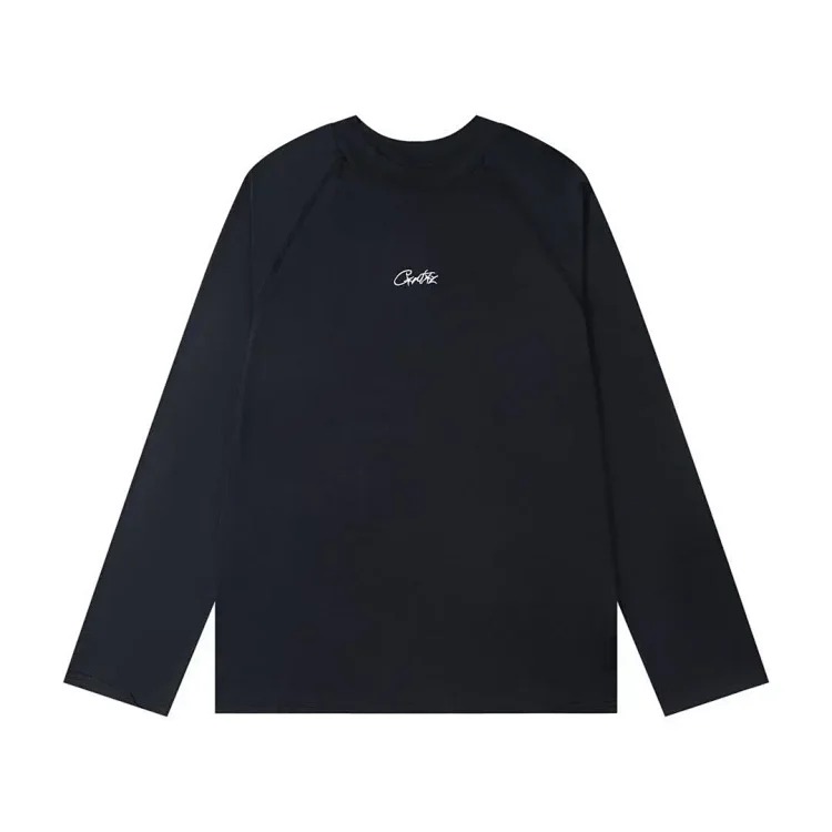 Long-sleeved T-shirt loose casual round neck couple five-star waffle