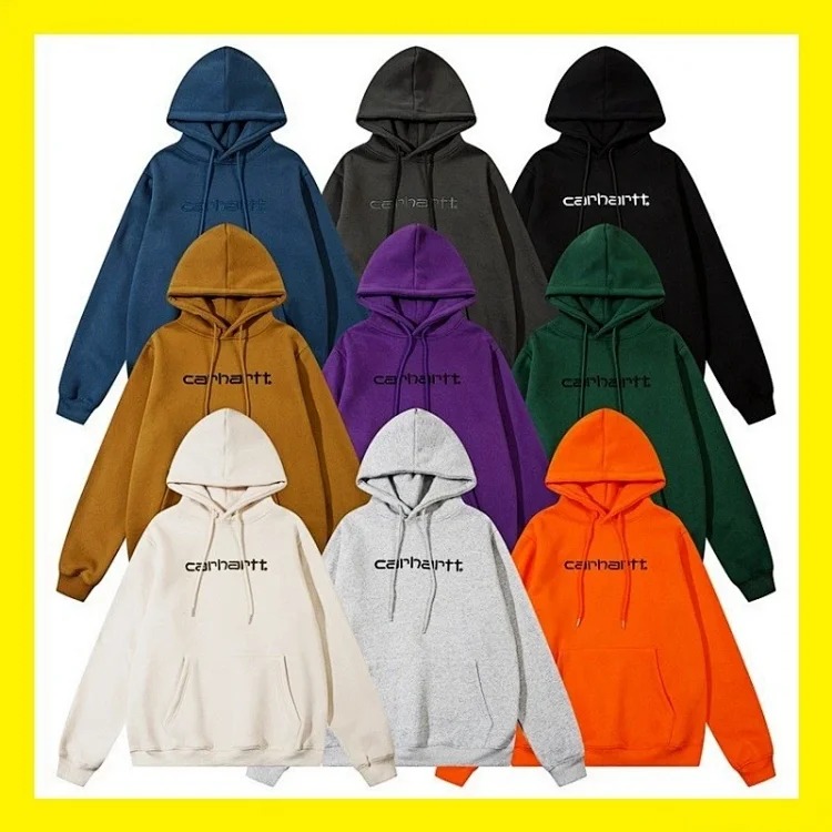 Embroidered men's and women's loose hooded plus fleece hoodie sweatshirt Ca