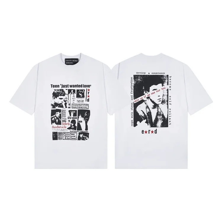 Quiet Eye Print Round Neck Short Sleeve T-Shirt