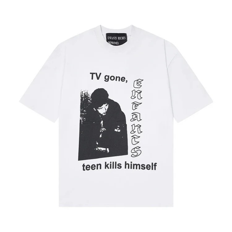 Quiet Eye Print Round Neck Short Sleeve T-Shirt