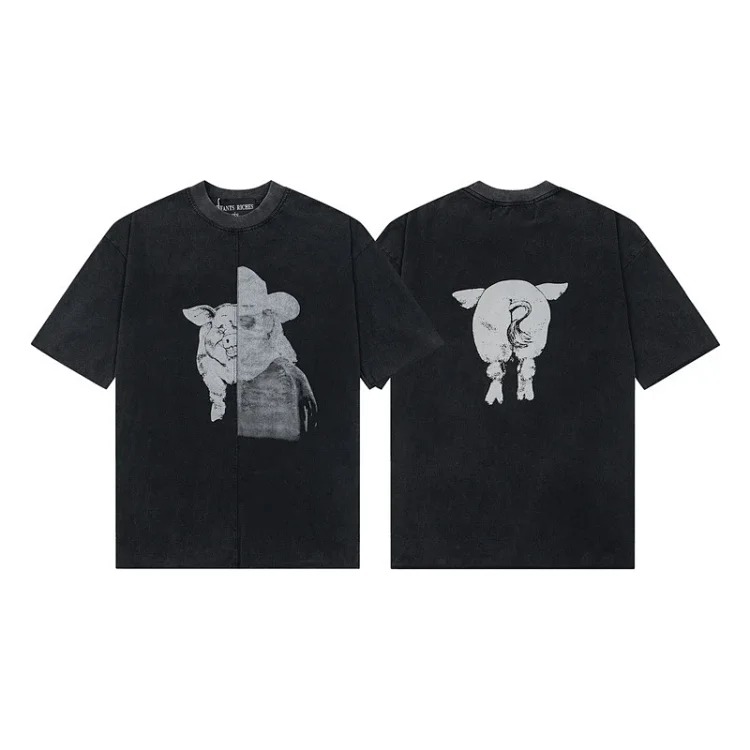 Quiet Eye Print Round Neck Short Sleeve T-Shirt