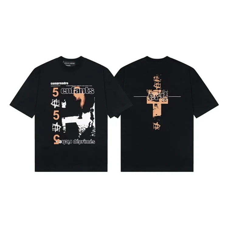 Quiet Eye Print Round Neck Short Sleeve T-Shirt